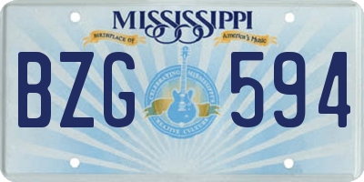 MS license plate BZG594