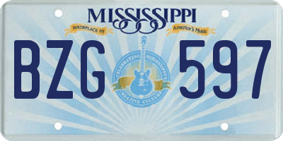 MS license plate BZG597
