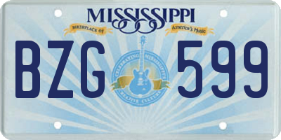 MS license plate BZG599