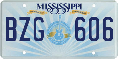 MS license plate BZG606