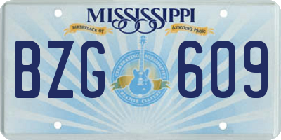 MS license plate BZG609