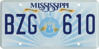 MS license plate BZG610