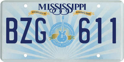 MS license plate BZG611
