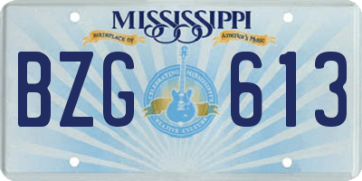 MS license plate BZG613