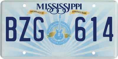MS license plate BZG614