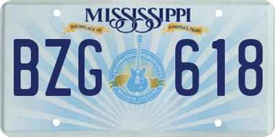 MS license plate BZG618