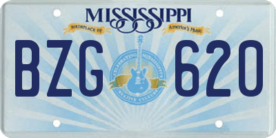 MS license plate BZG620
