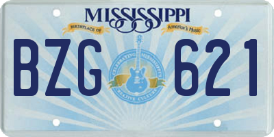 MS license plate BZG621