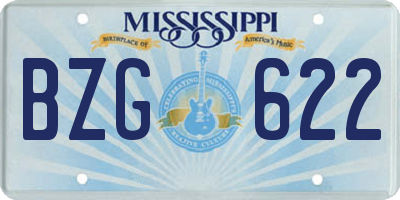 MS license plate BZG622