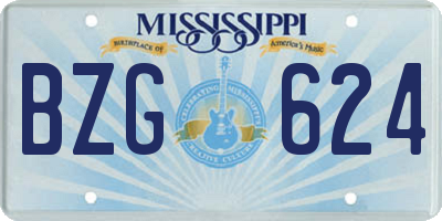 MS license plate BZG624