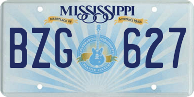MS license plate BZG627