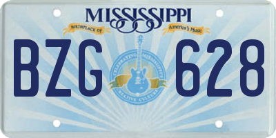MS license plate BZG628