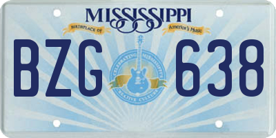 MS license plate BZG638