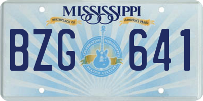 MS license plate BZG641