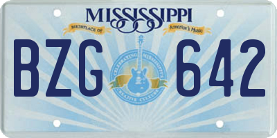 MS license plate BZG642