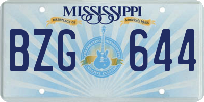 MS license plate BZG644
