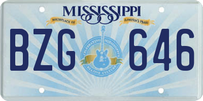 MS license plate BZG646