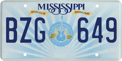 MS license plate BZG649
