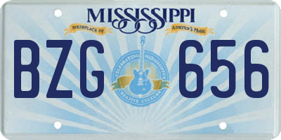 MS license plate BZG656