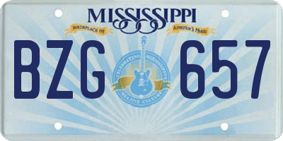 MS license plate BZG657