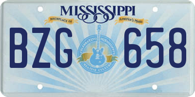 MS license plate BZG658