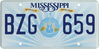 MS license plate BZG659