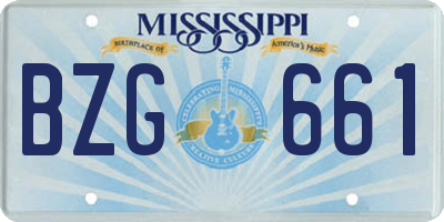 MS license plate BZG661