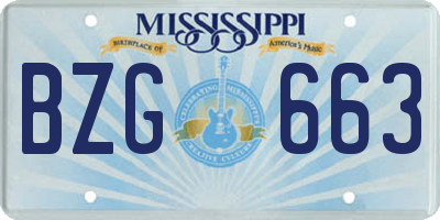 MS license plate BZG663
