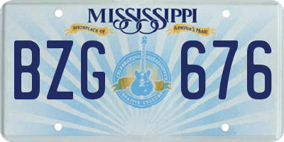 MS license plate BZG676