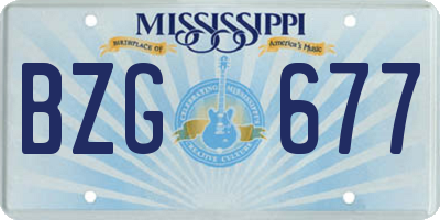 MS license plate BZG677