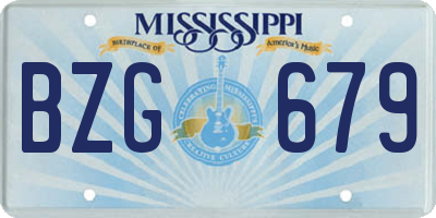 MS license plate BZG679
