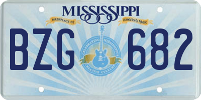 MS license plate BZG682