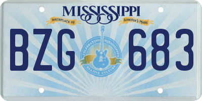 MS license plate BZG683