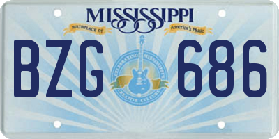 MS license plate BZG686