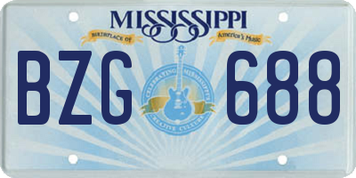 MS license plate BZG688