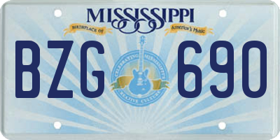MS license plate BZG690