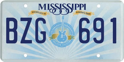 MS license plate BZG691