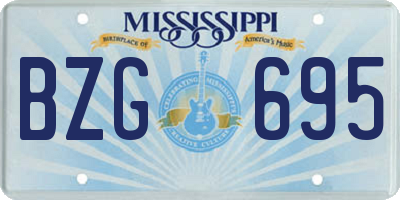 MS license plate BZG695