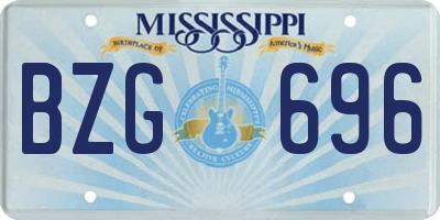 MS license plate BZG696