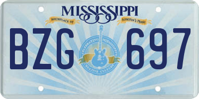 MS license plate BZG697