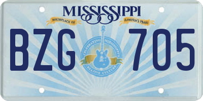 MS license plate BZG705