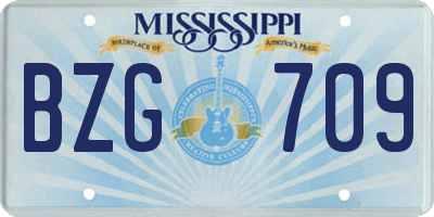 MS license plate BZG709