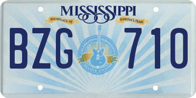 MS license plate BZG710