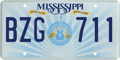 MS license plate BZG711