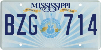 MS license plate BZG714