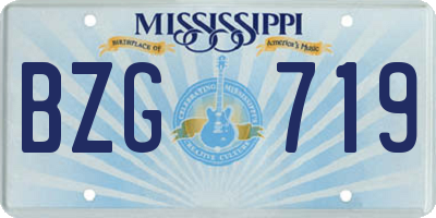 MS license plate BZG719