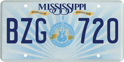 MS license plate BZG720