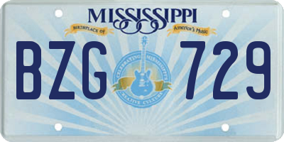 MS license plate BZG729
