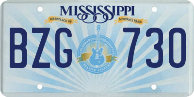 MS license plate BZG730
