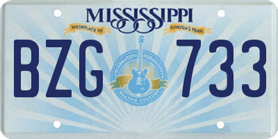 MS license plate BZG733
